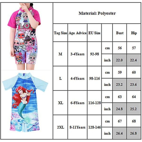 3-11 År Piger Tegneserie Badetøj En-delt Badetøj Strandtøj L.O.L. Surprise 3-4 Years