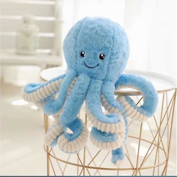 Suloinen hymyilevä mustekala pehmolelu pehmeä täytetyt puuvillaiset eläimet tyyny suuri syntymäpäivä joulu Blue 40cm