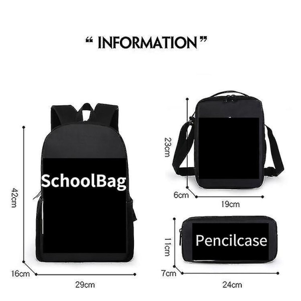 Roblox skoletaske børne rygsæk eller madpakke eller penalhus eller 3 stk sæt dinosaur print rygsæk til børn only pencilcase