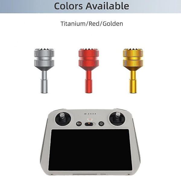 2kpl Vaihtonuppiohjain Alumiiniseos Rihlattu Liukumaton Ohjainsauva Dji Mini 3 Pro/ji gold