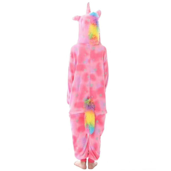 Barn Flickor Enhörning Pyjamas Flanell Huvtröja Jumpsuit Vinter Onesies Nattkläder C 4-5 Years