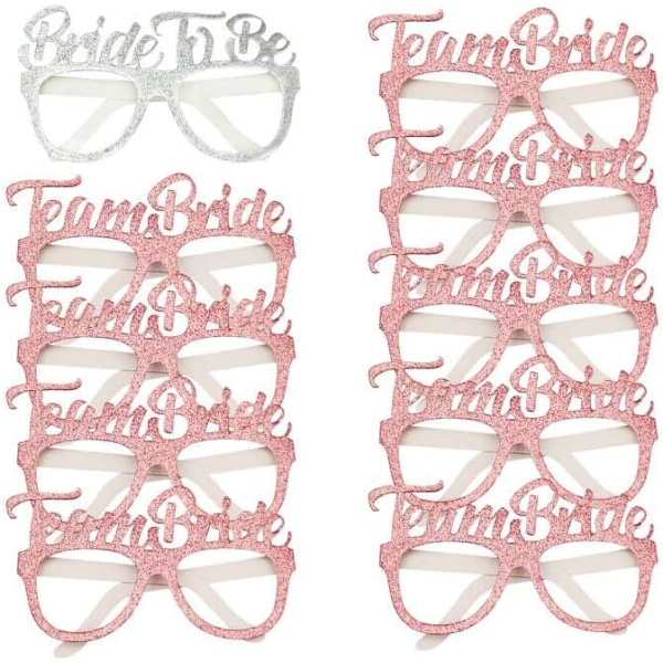 10-pakk Möhippo Lasit Kiiltävä Rose Gold Team Bride Lasit Morsian Olla Lasit Hen do Tarvikkeet Hen do Night Party Pelit Kuva rekvisiitat Tarvikkeet