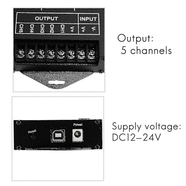 TC420 Tids Programmerbar RGB LED Controller DC12V-24V 5 Kanal LED Timing Lysdæmper