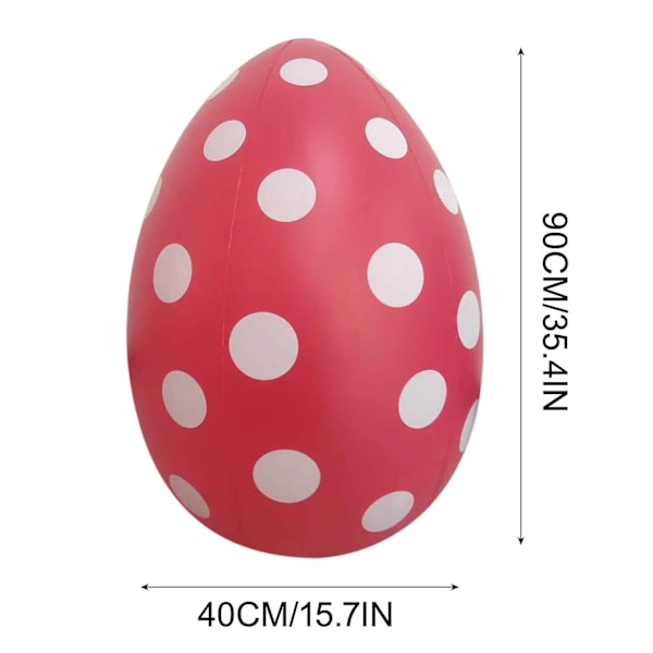 90cm Utomhus Påskuppblåsbar Dekorerad Boll Jätte Påskuppblåsbar Boll Påskgård Dekorationer NUO20240895 Red