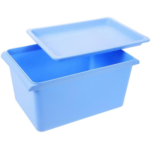 Blå förvaringslåda i plast för förvaring av små föremål, rektangulär PP-material