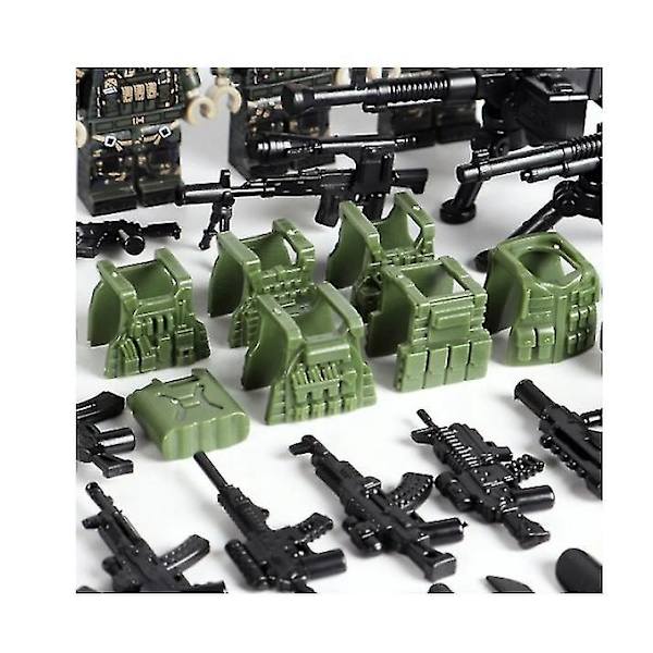 Kvalitetshöga Armé Soldater 6 Stk SWAT Team Soldat Byggklossar För Barn