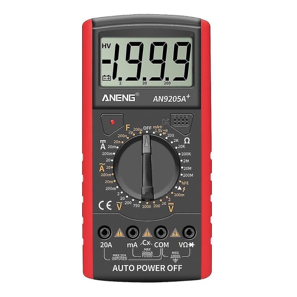 Dt-9205a Digital Multimeter Strømspændingsmåler Modstand Ny. T2i8 Y9h