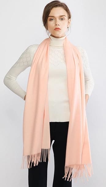 Dames Sjal Pashmina Sjal og Wraps til Bryllupssjal til Kvinder Vinter (Pink-2)