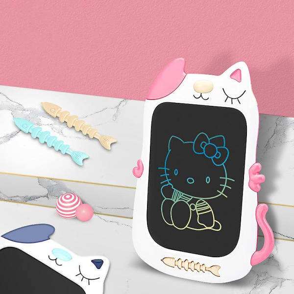 8,5 tommers fargerik LCD-skrivebrett-tavle Doodle-tegnepute for barn Småbarn, reiseleker Kattegaver til katt