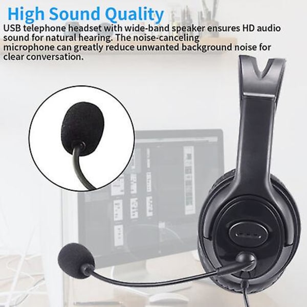USB-hörlurar med mikrofon Brusreducerande headset för Skype Laptop PC