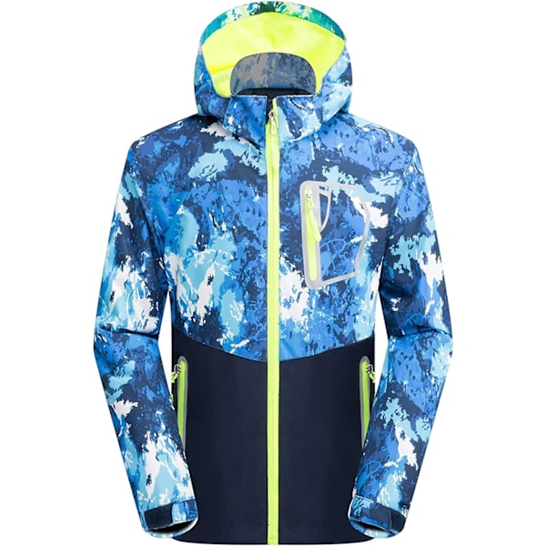 Poikien vedenpitävä takki Lasten takki Camouflage Kevyt tuulenpitävä tytöille Ulkoilu fleece Sadetakki Huppu Vihreä Green 10-11 Years