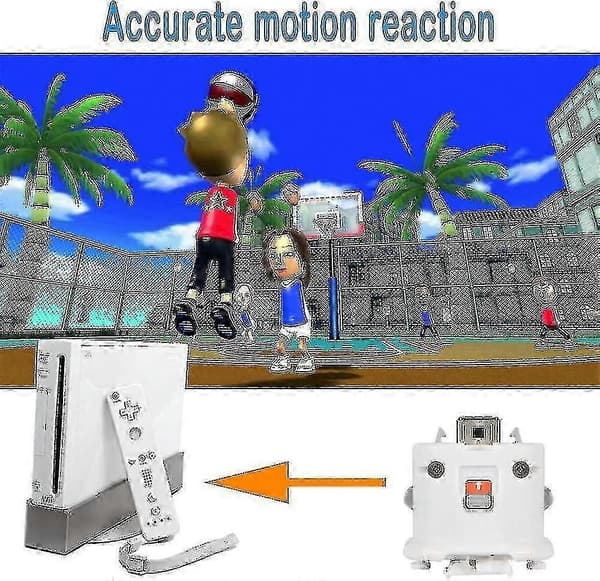 2 Motion Plus Adapter Sensor for Wii Remote Controller, Motion Plus Adapter Akselerator Erstatning for Wii Motion Plus Adapter-Good White
