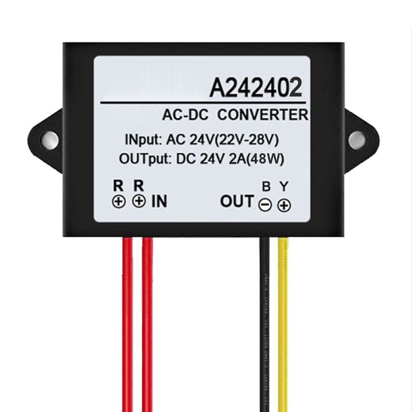 AC 24v till likström 24v 1/2/3a mini vattentät power adaptermodul 2A