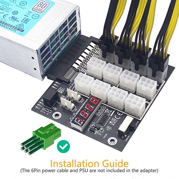 6-stifts strömförsörjningsmodulkort för W Led för HP PSU-server 2200W BTC ETH-mining