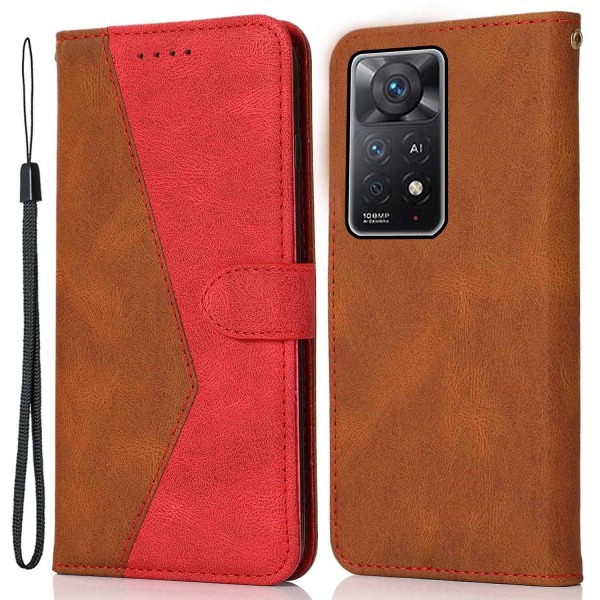 Xiaomi Redmi Note 11 Pro 5G /Note 11 Pro 4G Case Lompakkotelineen puhelimen cover/ punainen Brown Red