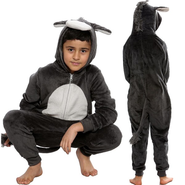 Unisex Donkey Djur Onesie Pyjamas Set Fri Frakt 7 8 Years