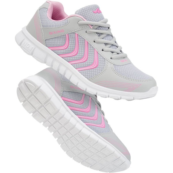 cegana Damskor Andningsbara Mesh Tennis Athletic Lace Up Fashion Walking Comfort Lättviktslöpning Vita Sneakers Sportrosa 6.5 US