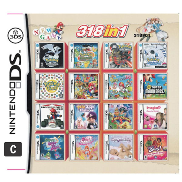 Kompilasjonsspillkassettkort for Nintendos Ds 3ds 2ds Super Combo Multi Cart F