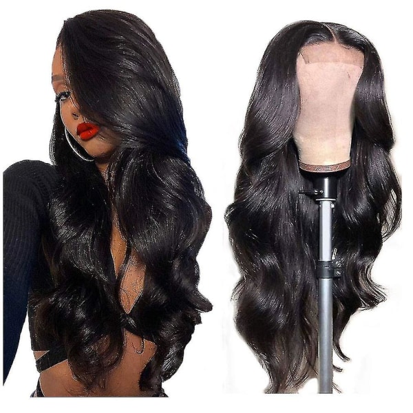 Lace Front Paryk Bølget Paryk Lace Closure Menneskehårsparyk 16 Tommer