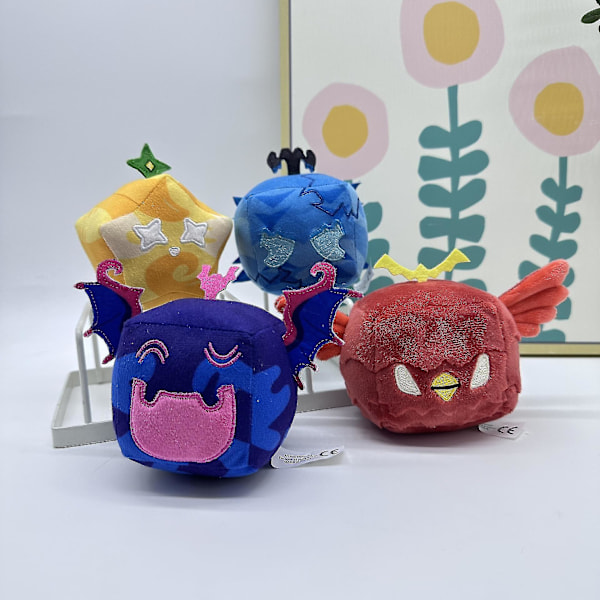 2024 Blox Fruits Plyschleksak, Mjuk PP Bomulls Plyschkudde, 8 Kramande Plyschdjur, Present till Fans Barn