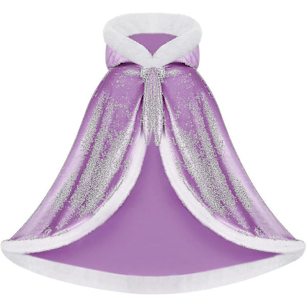 Vändbar Kappa för Vuxna och Barn, Påsk Nyår Kappklädsel Vampyr Häxa Trollkarl Rollspel Kapp-zong Purple 140cm