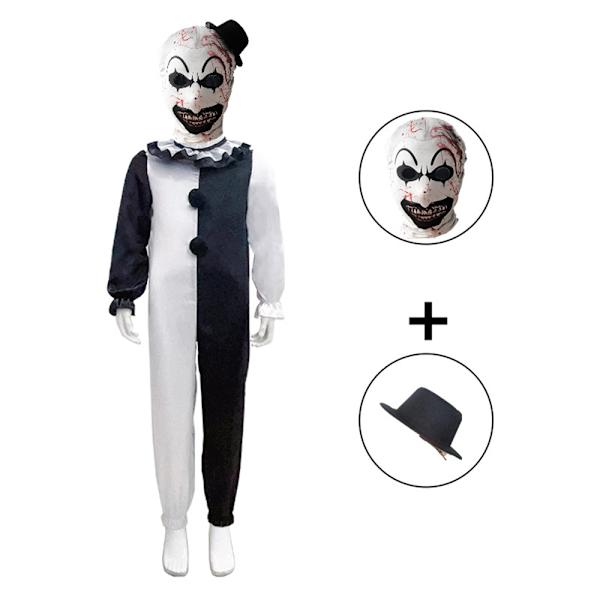 Litotail Killer Terrifier Clown Jumpsuit Sort Sort Kostume Bodysuit Party Halloween Outfit Tøj A A 140cm