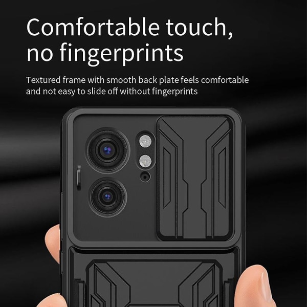 For Motorola Edge 40 5G-kortholder PC+TPU-telefonveske Slide Lens Protection Kickstand Cover