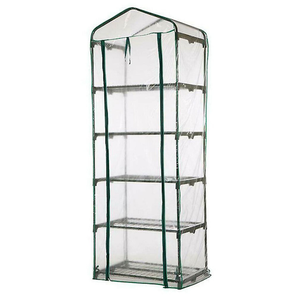 Drivhusplante Hjemmehage Grønnsak Hylle Ramme Deksel Klar PVC Deksel 5 Tier 69*49*187cm