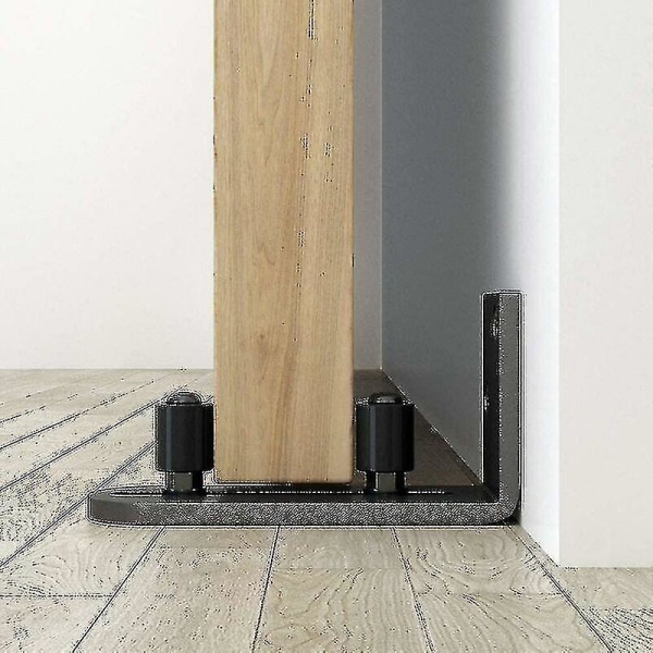 Kryc-new Justerbar Stay Roller Hardware Kit Gulvføringer Til Skydedør, Sort
