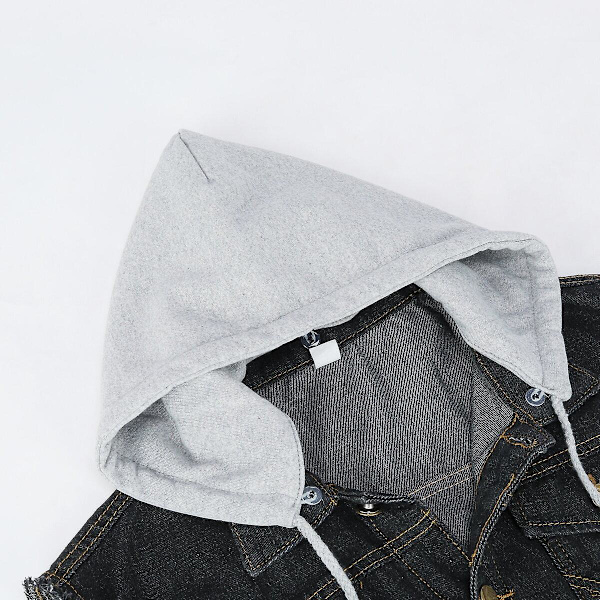 YOUTHUP Mænds Hættetrøje Denim Vest Casual Vintage Ripped Yderbeklædning Cowboy Gilet Black XS