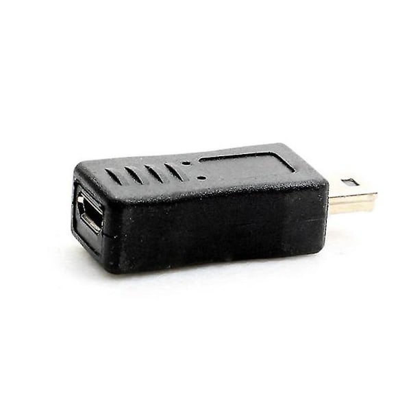 Svart Micro USB Hona till Mini USB Hane Adapter Laddare Konverterare Adaptor Hfmqv