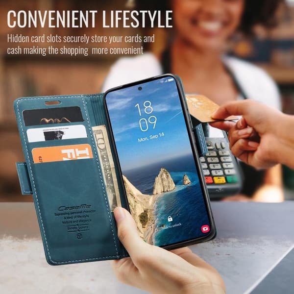 Samsung Galaxy S26 Ultra 5G Case - CaseMe 013 Multifunctional Horizontal Flip Leather Case Blå