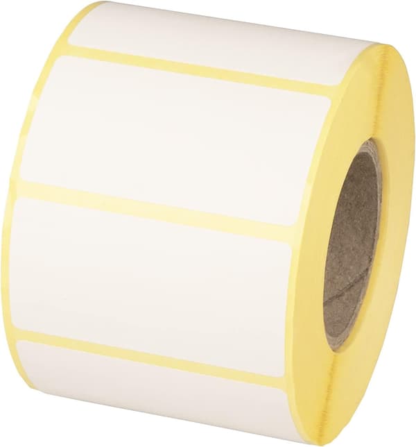 MDlabels Hvide Termiske Etiketter Rulle - 60 x 30mm - 1000 Styk - Permanent Lim til Stregkoder, Hvide Selvklæbende Etiketter til Mærkning