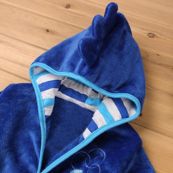 Baby Kids Mickey Mouse Huvad Badrocka Fleece Dressing Gown Pojk Flicka Sovkläder Nattkläder Blue Goldfish 5-6 Years