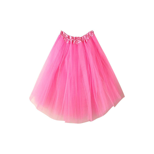 Mardi Gras Costume kvinnlig plisserad gasväv kort kjol Danskjol för vuxna Hot Pink