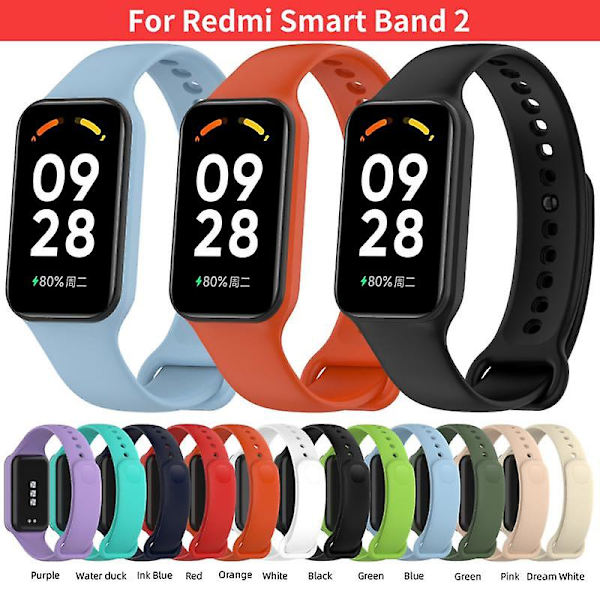 Vaihtohihna Mi Redmi Smart Band 2 -kellolle, silikoninen ranneke Redmi-kellolle Clear Sky Blue