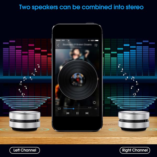 2-pack Mini Portable Wireless BT Bone Conduction Speakers with Loud Sound & Microphone