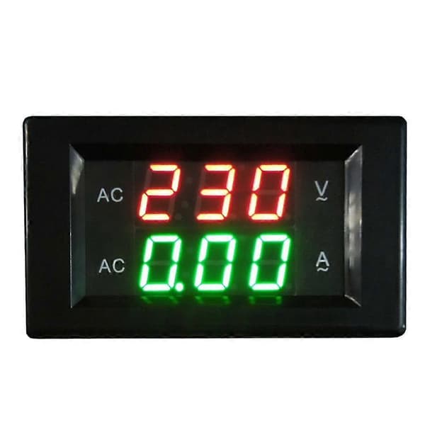 Dobbelt Display Multimeter Amperemåler Volt Amp Målerpanel Nem Installation White