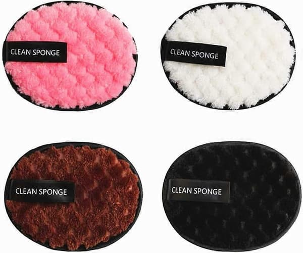 4-pak makeupfjernerpuder genanvendelige makeupfjernerpuder mikrofiberrenser til alle hudtyper