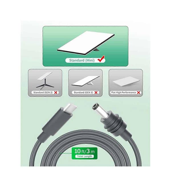 Til Starlink Mini-kabel 10FT Starlink Mini USB C til DC-strømkabel 100W indgang USB Type C til DC gray
