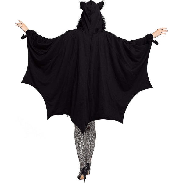 Halloween kostume dame flagermus Hyggelig sort dyr Voksen cosplay vampyr lynlåskjole M