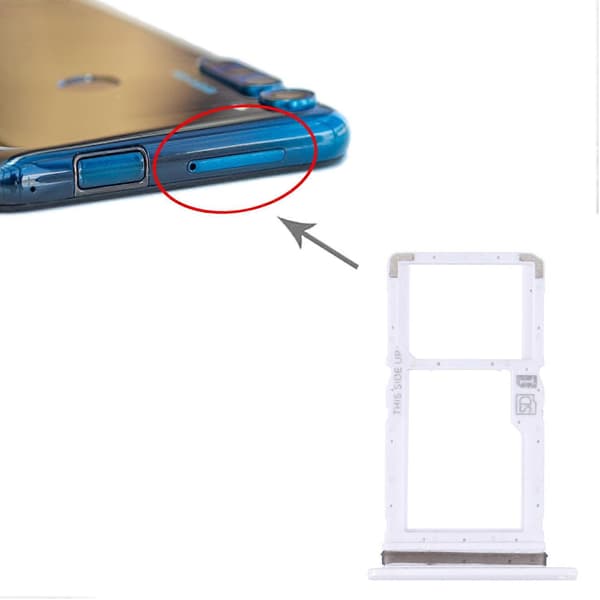 Til Motorola Moto One Fusion Plus KOMPATIBEL SIM + Micro SD-kortbakke White