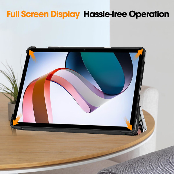 För Xiaomi Redmi Pad Se Pu Leather Tablet Case Mönster Printing Tablet Cover med Tri-fold Stand
