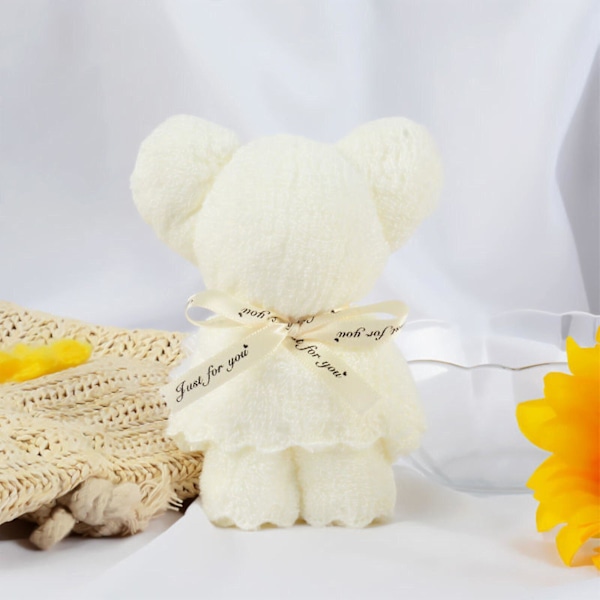 Björnbärande Handdukspresent med Väska | Söt Super Mjuk 30x30cm Examen/ Babyshower Handdukar | Flerfärgad Polyester | Unik Form