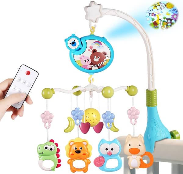 Crib Mobile, 0+ Months, Stroller Mobile, 3-in-1 Crib Mobile with Lights and Music