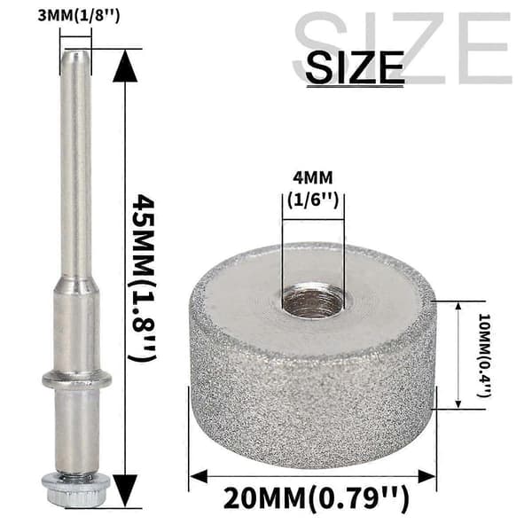 20mm/45mm Diamantslibeskive Mini Slibebits Sliber Rotationsværktøj til Polering af Wolframstål Silver