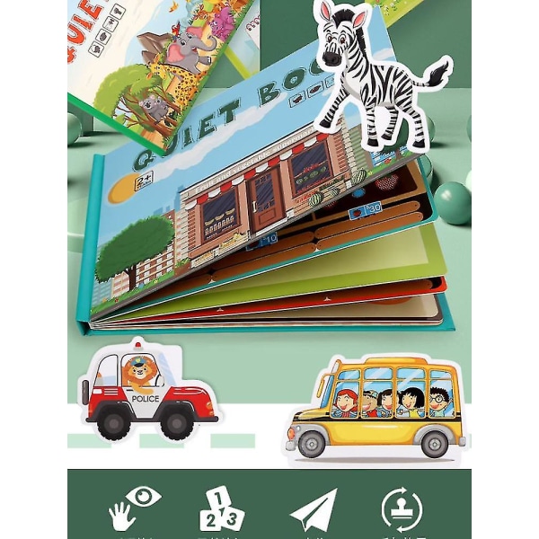 Børneklistermærkebog til tidlig uddannelse Legetøj Håndlavet pædagogisk legetøj Babyklistermærkebog ([pakke 9] Dinosaur Style)