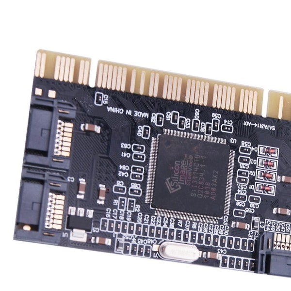 4 Portin PCI SATA RAID -ohjain sisäinen laajennuskortti kahdella SATA-kaapelilla, pöytätietokoneelle, tukee