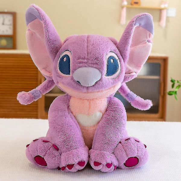 2023 Offisiell Angel Myk Kosedyr, Lilo & Stitch, Barnas Fluffy Plush Figur Med Fleksible Ører Og Broderte Detaljer