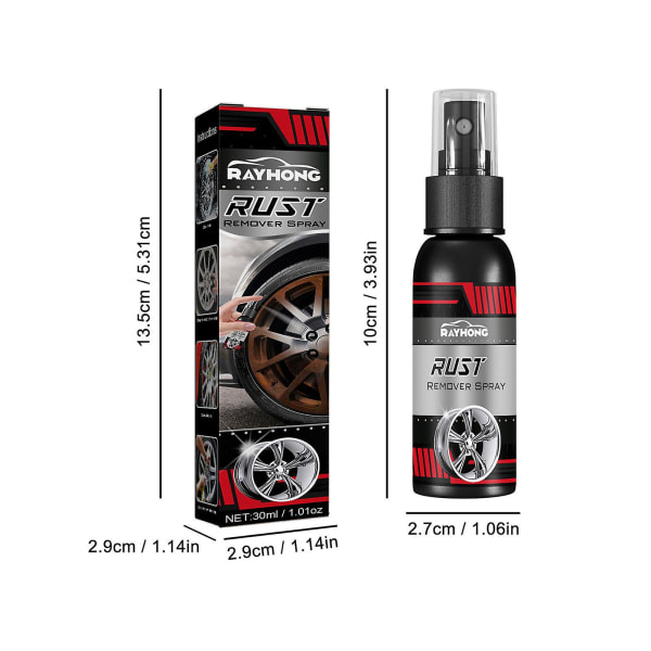 Instant Rustfjerning Spray Kraftig Rustfjerner Fjerner Rust Uten Skrubbing Rustede Overflater 30ml 10Pcs